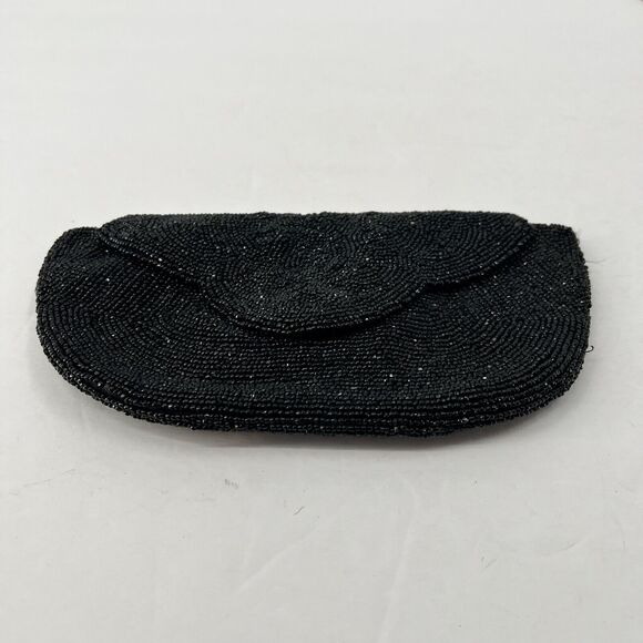 VTG Neusteters Stunning Black Beaded Clutch Evening Bag Purse Classy Cocktail - Picture 2 of 9